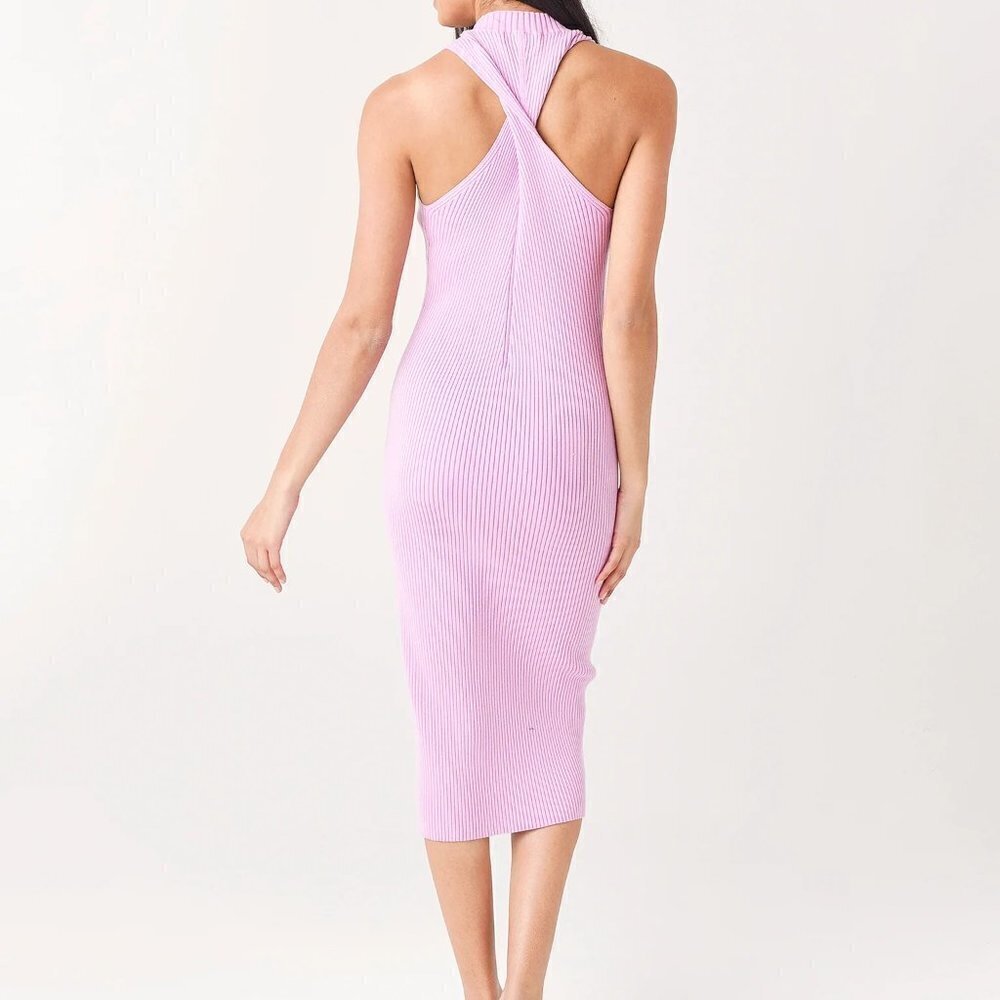 NAADAM Twist Back Ribbed Dress in Violet Size M